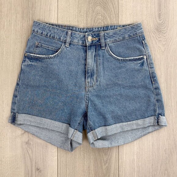 Vero Moda Womens Small High Waisted Blue Mom Shorts - Picture 1 of 6